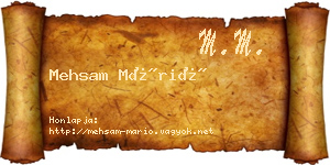 Mehsam Márió névjegykártya
